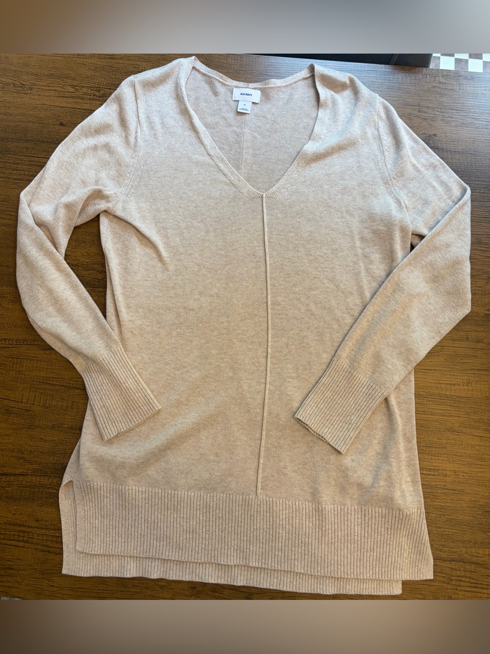 Old Navy V-Neck Long Sleeve Sweater - Light Taupe